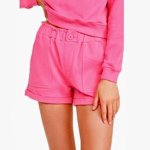 BlankNYC Women’s Cotton Cuffed Shorts Pink Size Large
